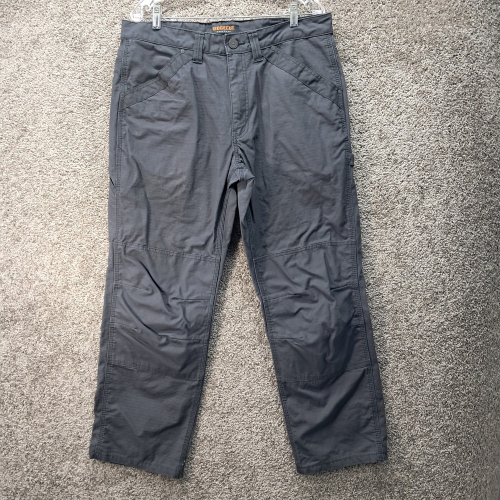 Ridgecut Toughwear Mens 36x30 Gray Ripstop Carpenter Work Pants Utility Trousers